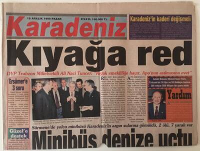Karadeniz Gazetesi 19 Aralık 1999 - Trabzon Spor Egede Horon Tepeli Diyor GZ26219 - 1