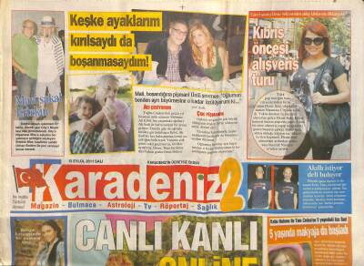Karadeniz Gazetesi 2 Eki 13 Eylül 2011 - Bülent İnal Evliliğini Anlattı GZ116393 - 1