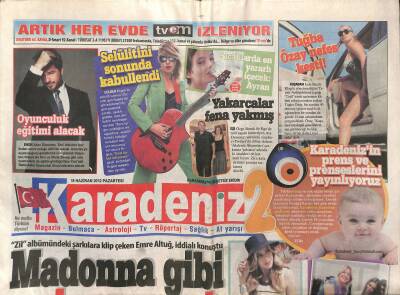 Karadeniz Gazetesi 2 Eki 18 Haziran 2012 - Engin Altan Düzyatan Oyunculuk Eğitimi Alacak - Tuğba Özay Nefes Kesti GZ124523 - 1