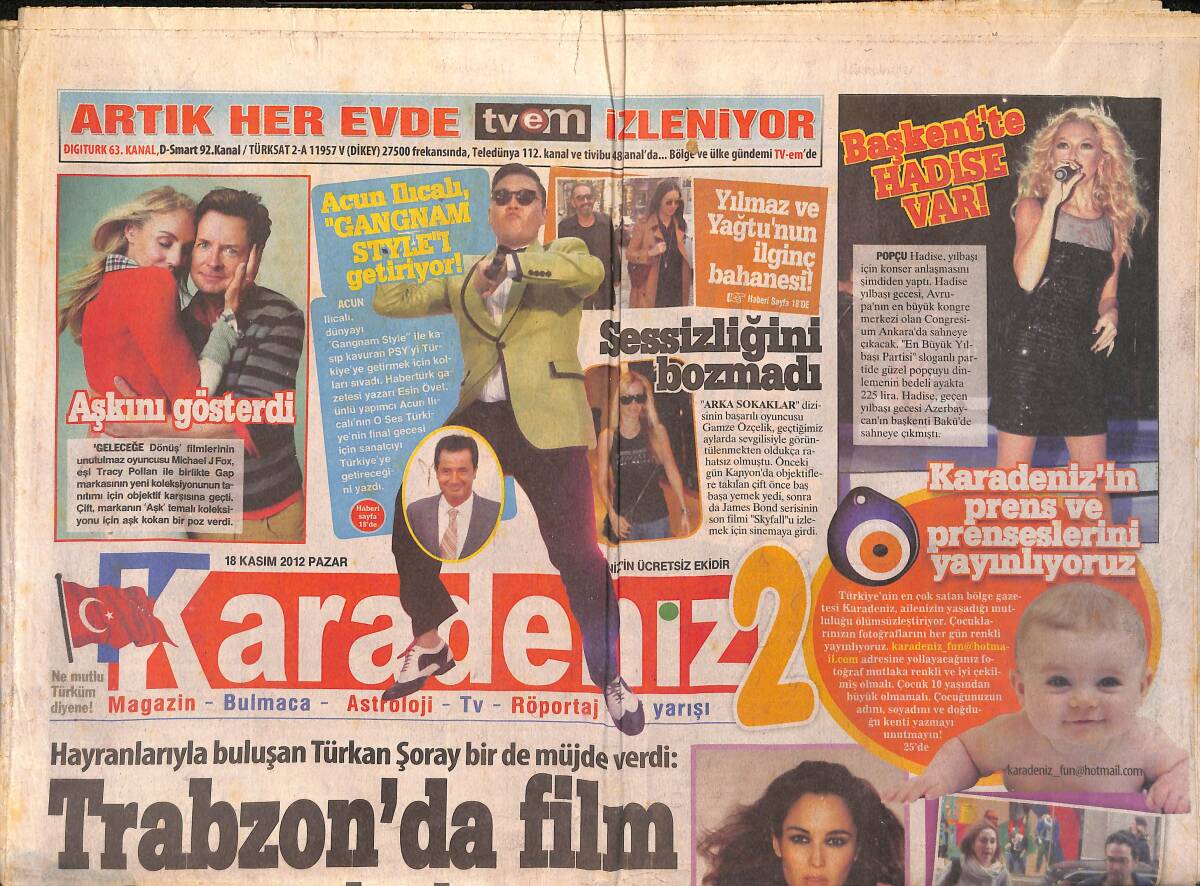 Karadeniz Gazetesi 2 Eki 18 Kasım 2012 - Türkan Şoray , Forum Trabzon'da Hayranlarını Görünce Duygulandı GZ159814 - 1