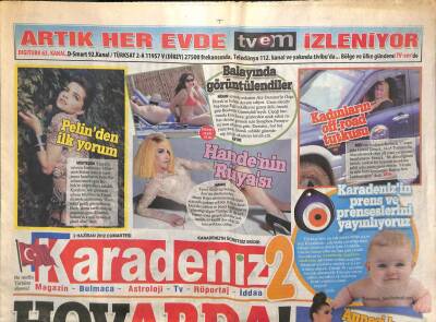 Karadeniz Gazetesi 2 Eki 2 Haziran 2012 - Hazal Kaya , Twittera Bir Girdi Pir Girdi... GZ109873 - 1