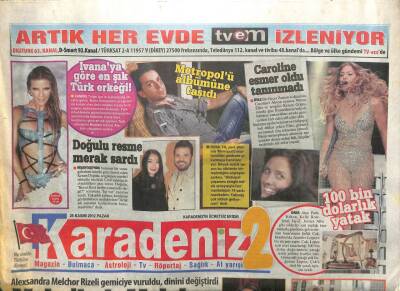 Karadeniz Gazetesi 2 Eki 25 Kasım 2012 - 100 Bin Dolarlık Yatak, Kenan Doğulu Resme Merak Sardı GZ107189 - 1