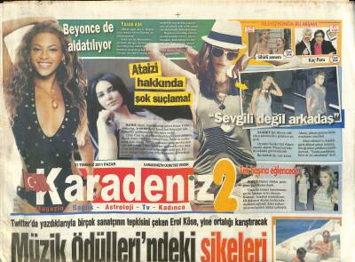 Karadeniz Gazetesi 2 Eki 31 Temmuz 2011 - Beyoncede Aldatılıyor - Hande Ataizi Hakkında Şok Suçlama ! GZ125931 - 1