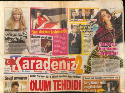 Karadeniz Gazetesi 2 Eki 5 Aralık 2011 - Engin Altan , Berrakla Görüntülendi GZ125590 - 1