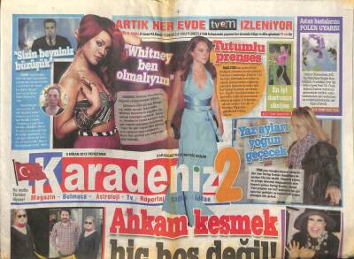 Karadeniz Gazetesi 2 Eki 5 Nisan 2012 - Bülent Ersoy,Avucum Kaşındı Kısmet Var GZ107580 - 1