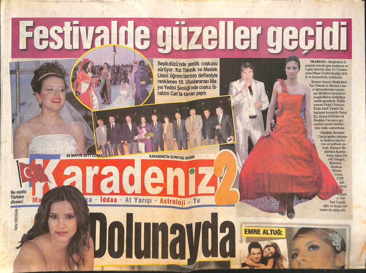 Karadeniz Gazetesi 20 Mayıs 2011 - Ahmet Hakan Ve Nehir Erdoğan Yeni Aşk! - Festivalde Güzeller Geçidi GZ136095 - 1