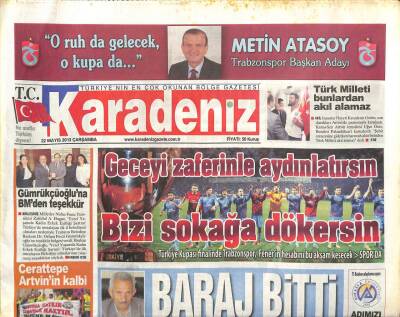 Karadeniz Gazetesi 22 Mayıs 2013 - Gümrükçüoğluna BMden Teşekkür GZ105572 - 1