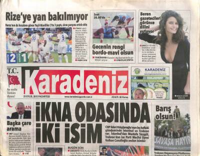 Karadeniz Gazetesi 23 Eylül 2013 - Beren Saat Gazetecileri Görünce Dilini Yutuyor GZ116576 - 1