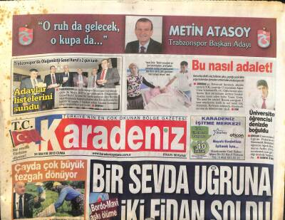 Karadeniz Gazetesi 24 Mayıs 2013 - Bordo Mavi Aşkı Ölüme Götürdü GZ107579 - 1