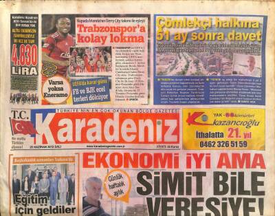 Karadeniz Gazetesi 25 Haziran 2013 - Tuğba Ekinci Sezonu Hızlı Açtı - Trabzonspora Kolay Lokma GZ109216 - 1