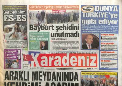 Karadeniz Gazetesi 25 Kasım 2012 - Kazım Çebi Araklı Meydanına Kendimi Asarım GZ107175 - 1