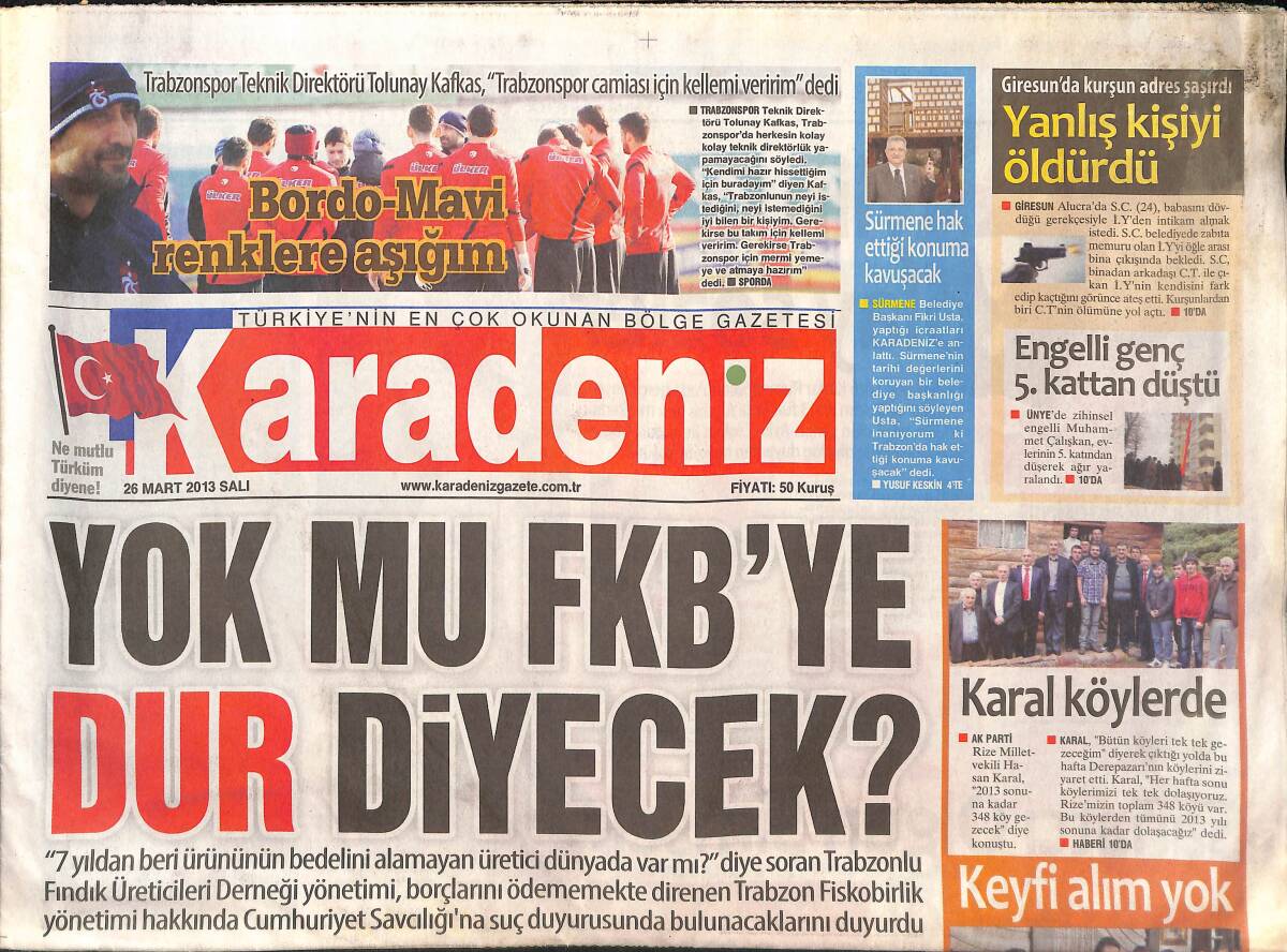 Karadeniz Gazetesi 26 Mart 2013 - Cankurtaran Proje - Demet Akalın'dan Bebek İtirafı - Omurgasız Sendikacılık GZ136238 - 1