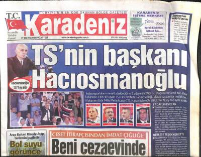 Karadeniz Gazetesi 27 Mayıs 2013 - TSnin Başkanı Hacıosmanoğlu GZ104578 - 1