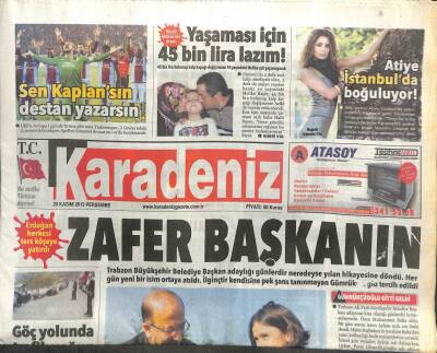 Karadeniz Gazetesi 28 Kasım 2013 - Erdoğan Herkesi Ters Köşeye Yatırdı GZ107181 - 1