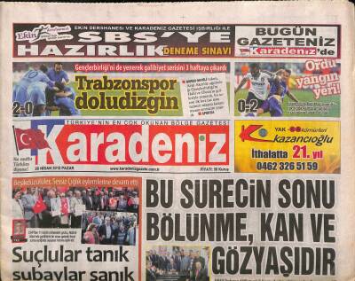 Karadeniz Gazetesi 28 Nisan 2013 - Borçkada MEMi Şok Eden Ölüm ! GZ106430 - 1