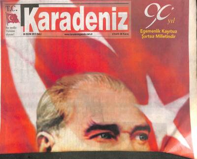 Karadeniz Gazetesi 29 Ekim 2013 - Bahçeli Abdullah Güle Fena Yüklendi GZ104574 - 1