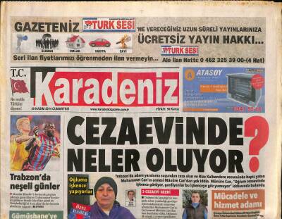Karadeniz Gazetesi 29 Kasım 2014 - Türkiyede 240 Bin Kişi Hastalığından Habersiz - Constant Umudu GZ125852 - 1