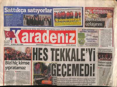 Karadeniz Gazetesi 29 Mart 2013 - Zokora Antalyayı Yenmek İçin Ne Gerekiyorsa Yapacağız GZ125930 - 1