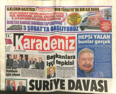 Karadeniz Gazetesi 30 Ocak 2015 - Mehmet Ali YılmazHepsi Yalan GZ101014 - 2