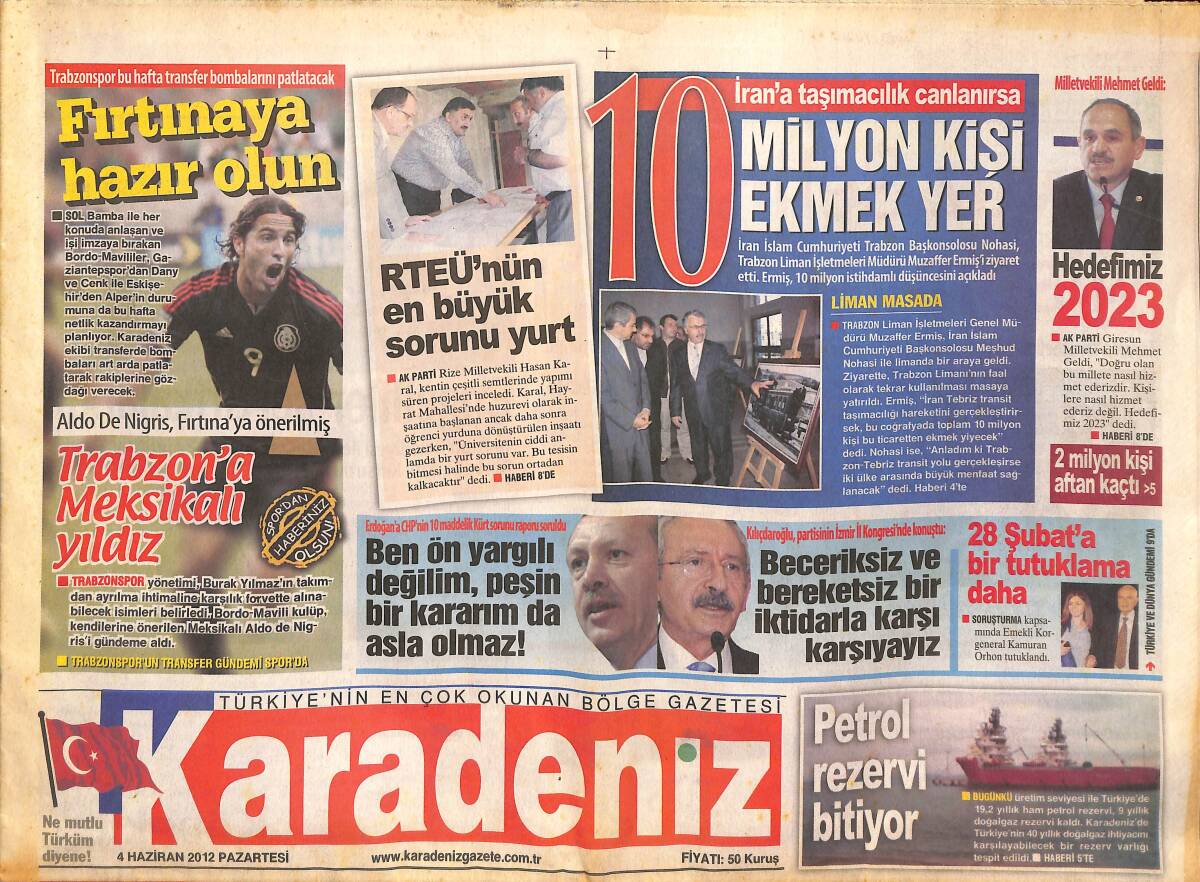 Karadeniz Gazetesi 4 Haziran 2012 - Trabzon Büyük Şova Hazırlanıyor - Ekrem Cengiz: Üzerime Düşeni Yapmaya Hazırım GZ136219 - 1