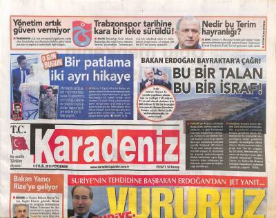 Karadeniz Gazetesi 5 Eylül 2013 - Demet Akalın Hamile - Trabzonspor Tarihine Kara Bir Leke Sürüldü GZ116624 - 1