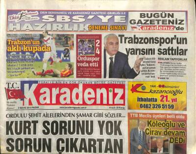 Karadeniz Gazetesi 5 Mayıs 2013 - Koray Aydın Trabzonsporun Yarısını Sattılar GZ101303 - 2