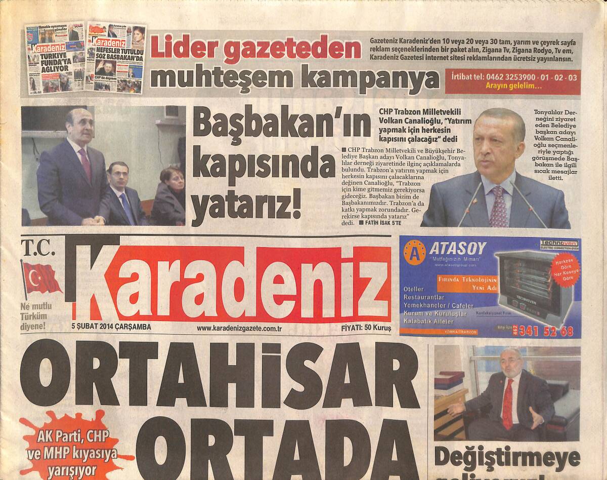 Karadeniz Gazetesi 5 Şubat 2014 - Başbakan'ın Kapısında Yatarız! - Sibel Can'ın Kış Masalı - Galatasaray Şans Tanımaz GZ136236 - 1