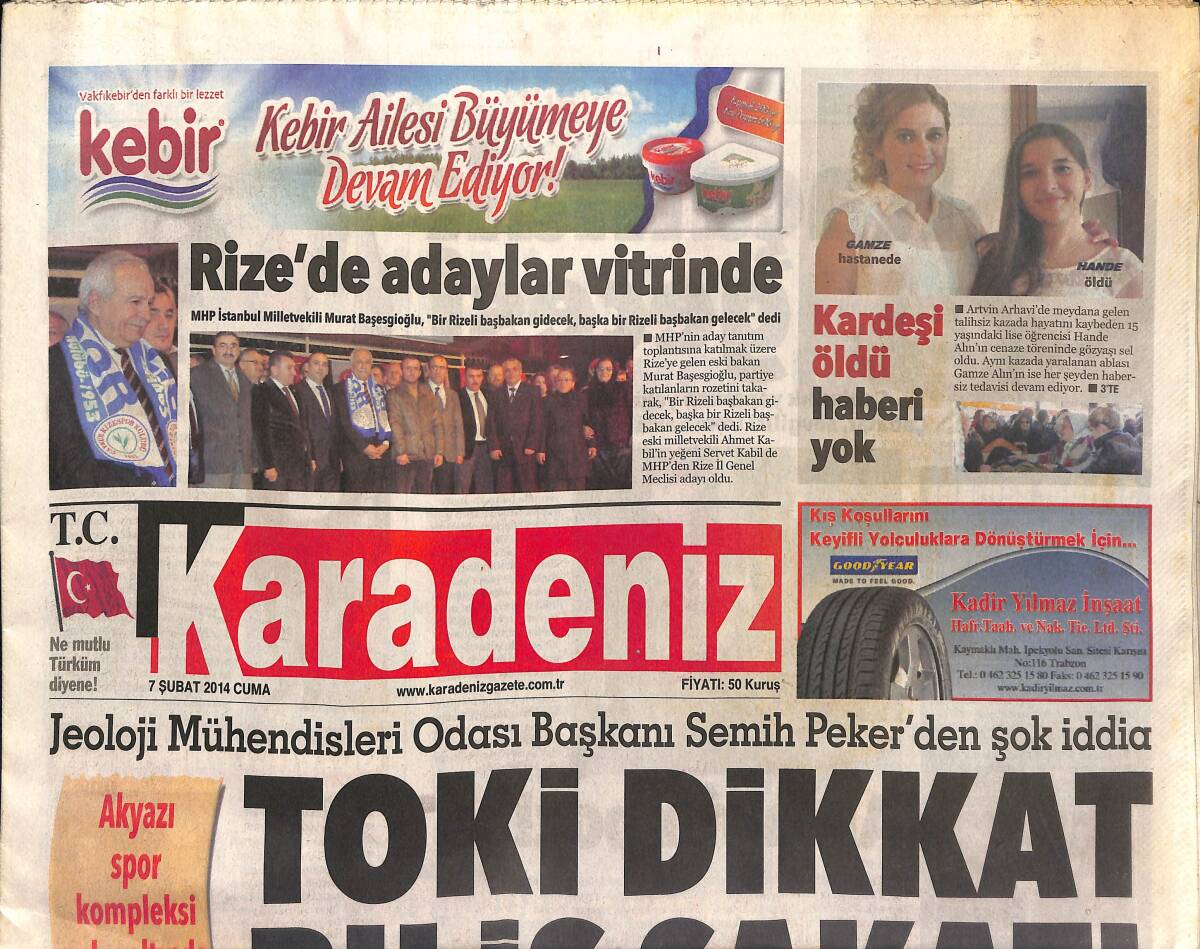 Karadeniz Gazetesi 7 Şubat 2014 - Şıkır Şıkır Diva - Avrasya Gelişiyor - Rize'de Adaylar Vitrinde GZ154916 - 1