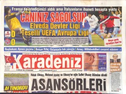 Karadeniz Gazetesi 8 Aralık 2011 - Trabzonspor'da Teselli Avrupa Ligi - Saffet Ulusoy Asansörde Babasını Kurtardı GZ158630 - Gökçekoleksiyon