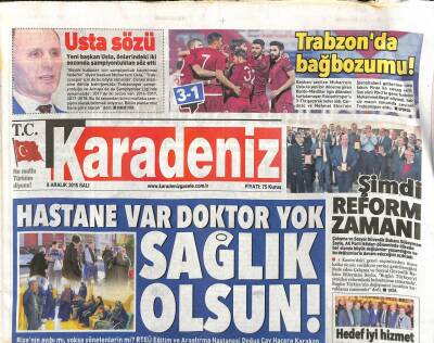 Karadeniz Gazetesi 8 Aralık 2015 - Yeni Başkan Muharrem Usta , Önlerindeki İki Sezonda Şampiyonluktan Söz Etti GZ106425 - 1
