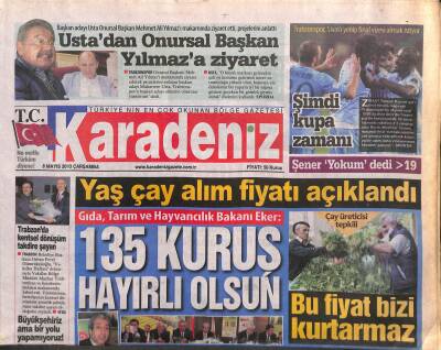 Karadeniz Gazetesi 8 Mayıs 2013 - Trabzonspor,Sivası Yenip Final Vizesi Almak İstiyor GZ109024 - 1