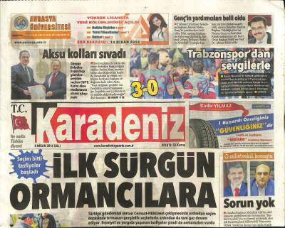 Karadeniz Gazetesi 8 Nisan 2014 - Eğribel Tüneli İçin Geri Sayım Başladı - Kerim Aksu Kolları Sıvadı GZ100360 - 1