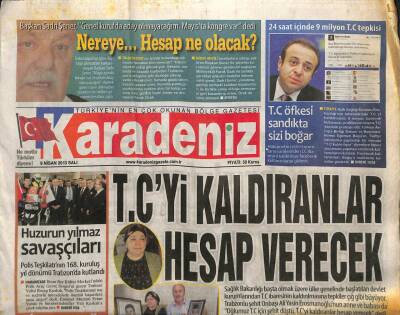 Karadeniz Gazetesi 9 Nisan 2013 - TCyi Kaldıranlar Hesap Verecek GZ107680 - 1