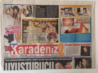 Karadeniz Gazetesi Karadeniz 2 Eki 17 Eylül 2001 - Tarkan Uyuşturucu Kullanmak suçundan Hakim Karşısına Çıktı , Hande Yenerden Yeni Albüm GZ26213 - 1