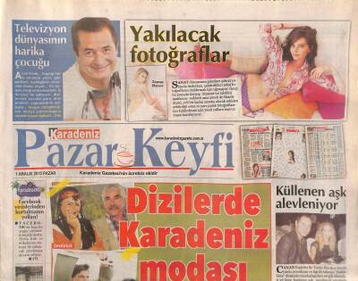 Karadeniz Gazetesi Pazar Keyfi Eki 1 Aralık 2013 - Küllenen Aşk Evleniyor * Canan Ergüder - Tardu Flordun GZ116507 - 1
