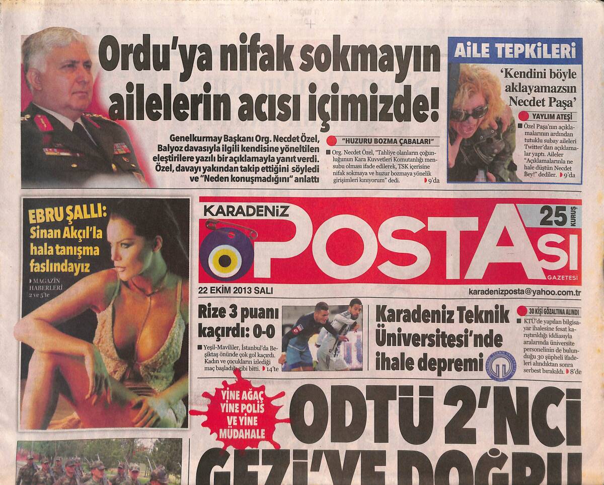 Karadeniz Postası Gazetesi 22 Ekim 2013 - ODTÜ 2. Geziye Doğru - İphone Almak İçin Çocuklarını Sattılar GZ136153 - 1