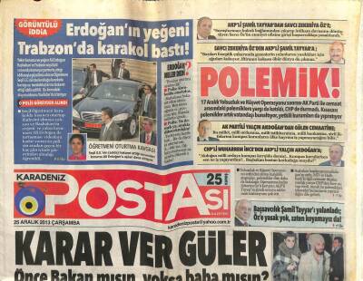 Karadeniz Postası 25 Aralık 2013 - Karar Ve Muammer Güler GZ101003 - 2
