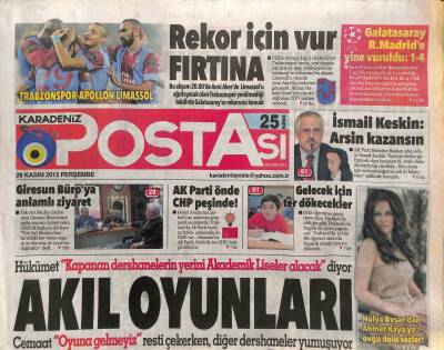 Karadeniz Postası 28 Kasım 2013 - Hülya Avşardan Ahmet Kayaya Övgü Dolu Sözler GZ107585 - 1