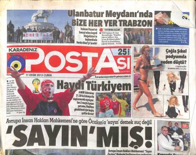Karadeniz Postası Gazetesi 11 Ekim 2013 - Çağla Şikel Podyumda Yere Kapaklandı GZ104589 - 1