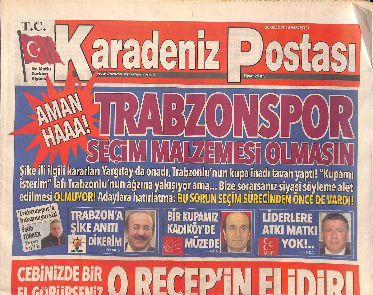 Karadeniz Postası Gazetesi 20 Ocak 2014 - Atabarı'na Telesiyej -Acun Ilıcalı'yı Yalanladılar - Yeni Galaxy Grand2 Satışta GZ136157 - 1
