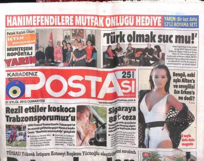 Karadeniz Postası Gazetesi 21 Eylül 2013 - Harun Sinan Akçılı Kıskandı GZ104935 - 1