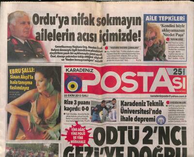 Karadeniz Postası Gazetesi 22 Ekim 2013 - Karadeniz Teknik Üniversitesinde İhale Depremi - Ebru Şallı Sinan Akçılla Hala Tanışma Faslındayız GZ124533 - 1