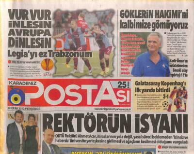 Karadeniz Postası Gazetesi 24 Ekim 2013 - Kadir Özcanın Vefat Etmeden Önceki Olay Ropörtajı GZ106335 - 1