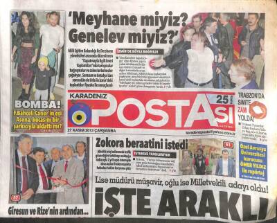 Karadeniz Postası Gazetesi 27 Kasım 2013 - İşte Araklı GZ104595 - 1