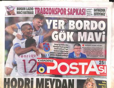 Karadeniz Postası Gazetesi 3 Ekim 2013 - Bülent Ersoy Berk Yılmaz Aşkı Bitmiş GZ104592 - 1