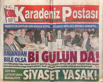 Karadeniz Postası Gazetesi 31 Ocak 2014 - Ordu Çakma Büyükşehir - Kürdistan Diyen Erdoğana Takipsizlik Kararı GZ125928 - 1