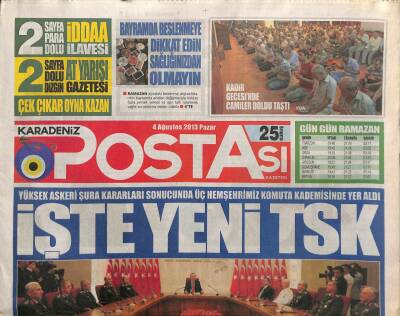 Karadeniz Postası Gazetesi 4 Ağustos 2013 - İşte Yeni TSK GZ107685 - 1