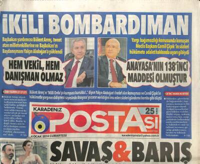 Karadeniz Postası Gazetesi 4 Ocak 2014 - Cem Yılmazın Ayrılık Sebebi Cansu Dere Mi ? GZ100394 - 2