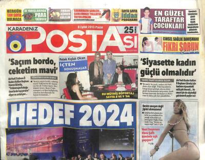 Karadeniz Postası Gazetesi 8 Eylül 2013 - Hedef 2024, Obamaya İrandan Tecavüz Tehdidi GZ107160 - 1