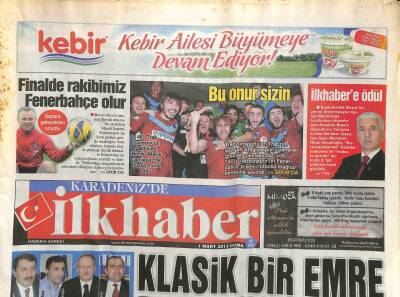 Karadenizde İlkhaber Gazetesi 1 Mart 2013 - Trabzonlu Aslan Güner Serbest Kaldı GZ113356 - 1
